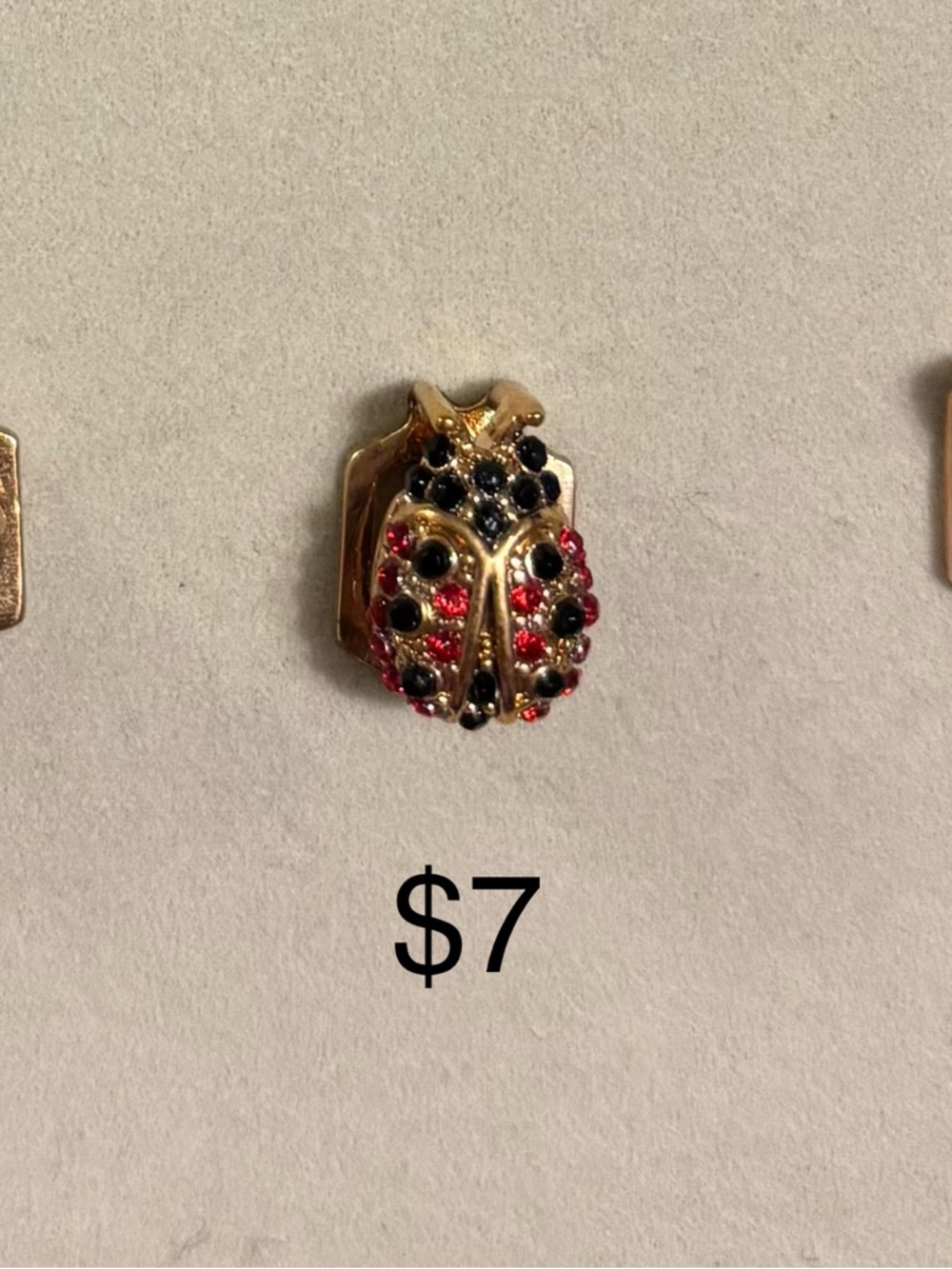 Keep Collective Gold-Tone Ladybug Charm with Red and Black Crystals